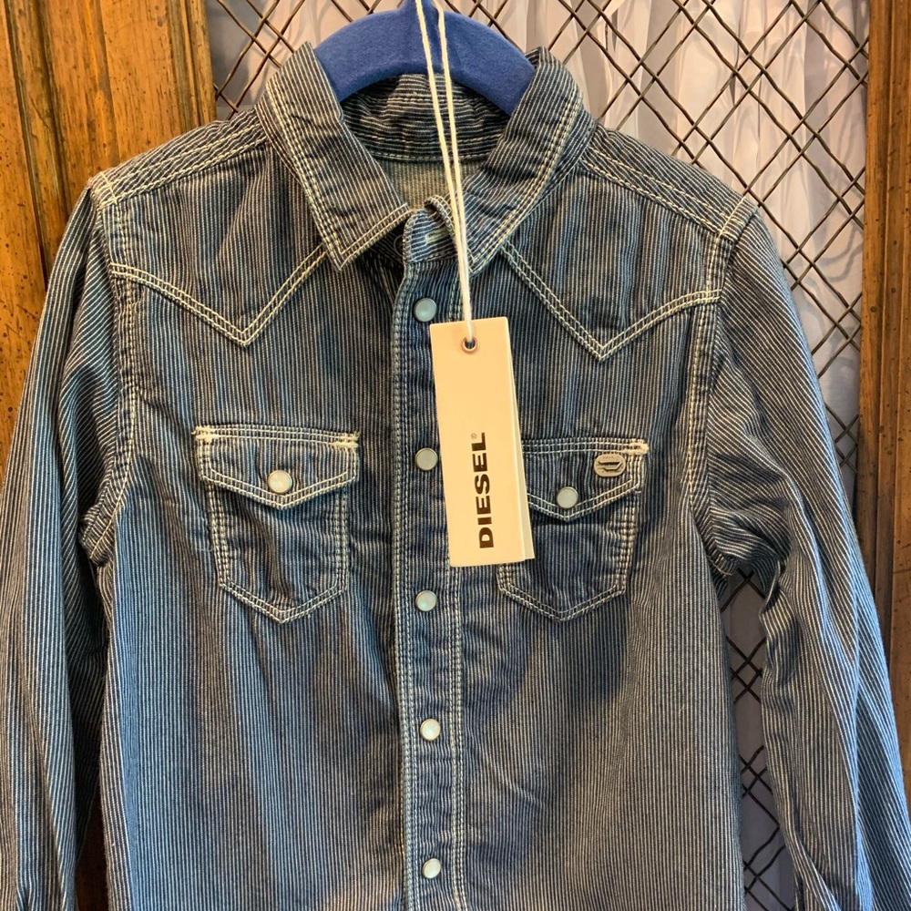 Diesel little boys button down shirt